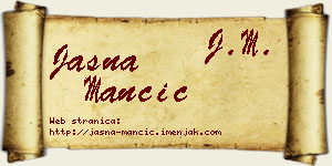 Jasna Mančić vizit kartica